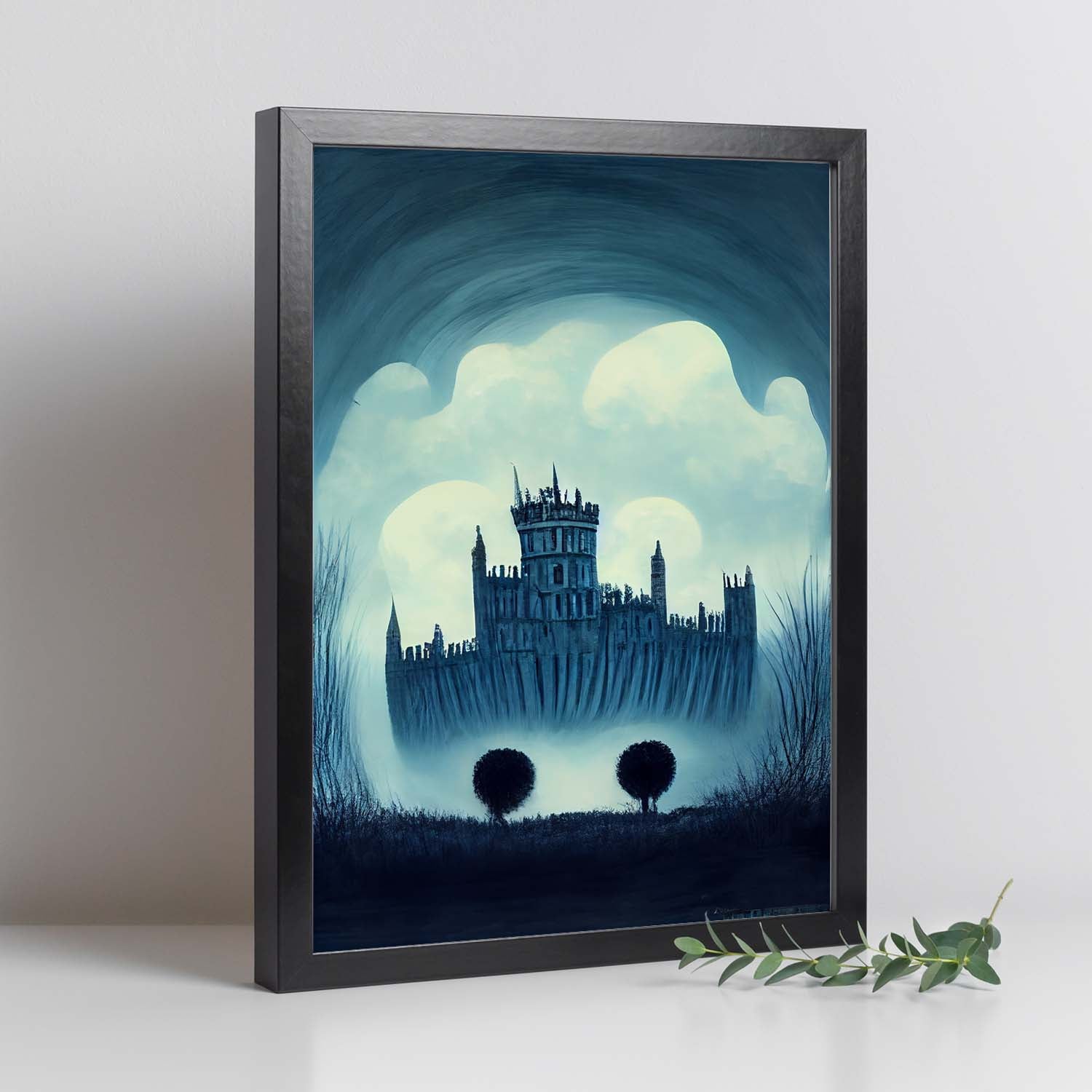 Lámina Castillo Windsor Humilde Al Estilo De T Burton Ilustraciones De Monumentos Ciudades Paises Inspiradas En Arte Gótico Diseño Y A4 Sin Marco - 2