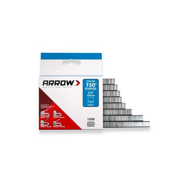Agrafes cloueuses type T50 ARROW 12 mm 1250 pour cloueuse