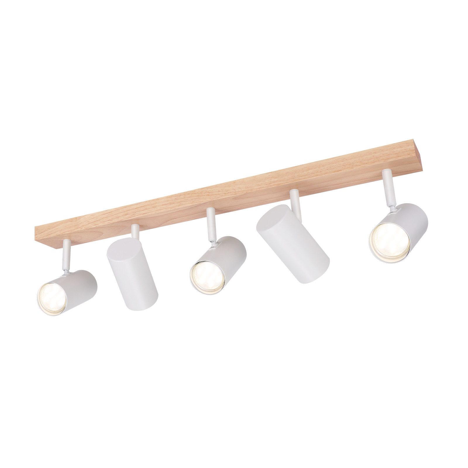 NETTLIFE Foco de techo 5 llamas madera Blanco vintage GU10 orientable 350° - 9
