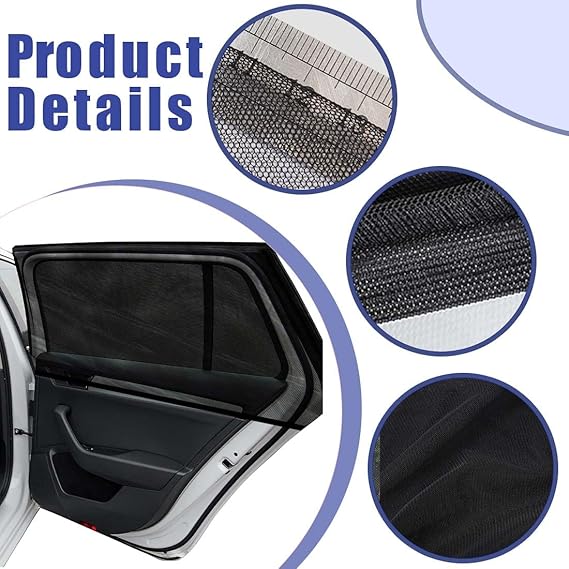 2 Pcs Pare-Soleil Voiture Bébé,Chaussette Voiture Soleil élastique pare soleil voiture bébé par Bloquer Les Rayons UV par Protege Soleil Voiture Arriè - 3