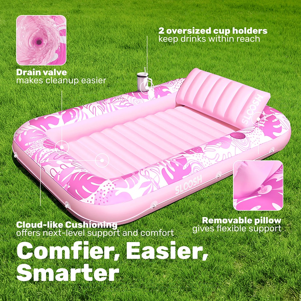 Flotador para Balsa De Piscina para Adultos - Tumbona Ergonómica Inflable Cómoda Cama Flotante Diseño Y Duradero Relajación Salón Acuático Flotador Portátil para Piscina De Verano | para Playa