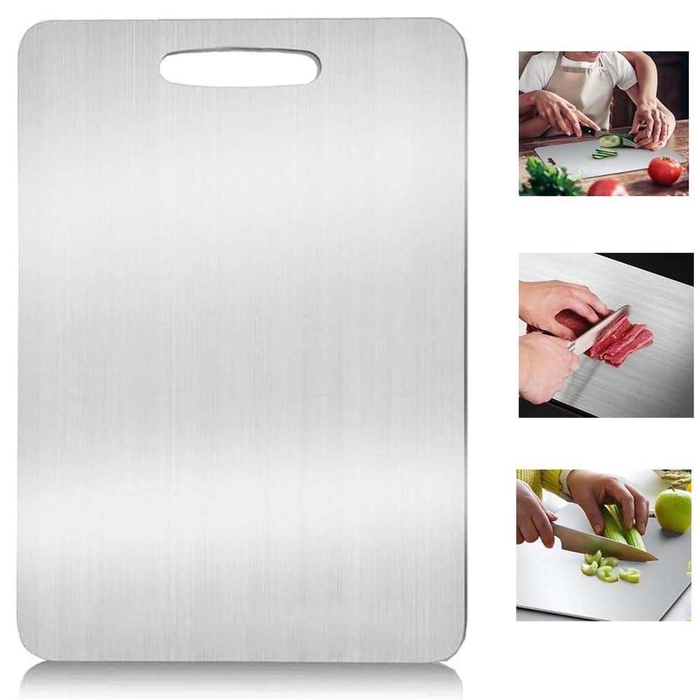 Tabla De Cortar De Acero Inoxidable Doble Cara De 40 Cm | Meses Sin Interés