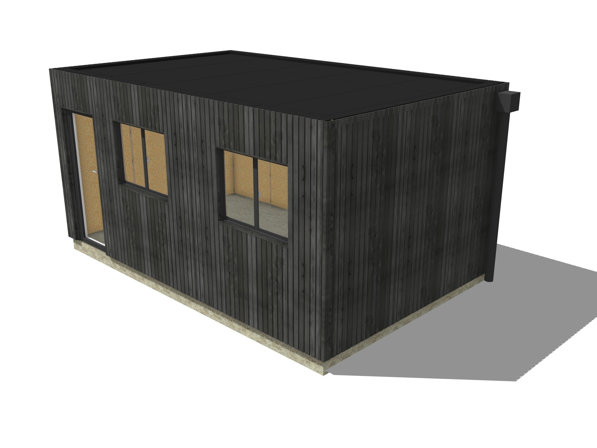 Bureau de jardin ossature bois en bois 5,5 x 3,5 x 2,7 m - 2