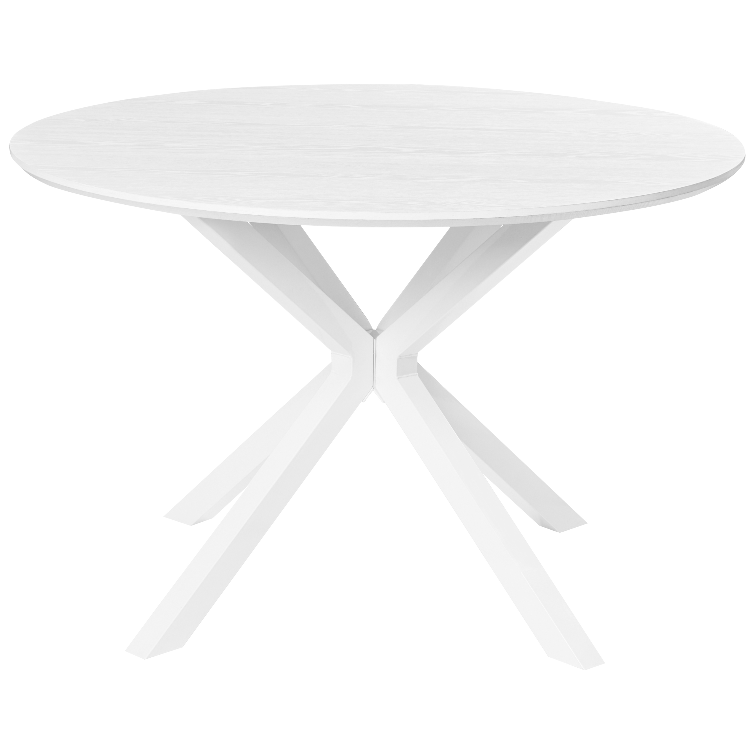 Beliani Mesa De Comedor Fitzroy 120 Cm 120 Cm Blanco , Leroy Merlin