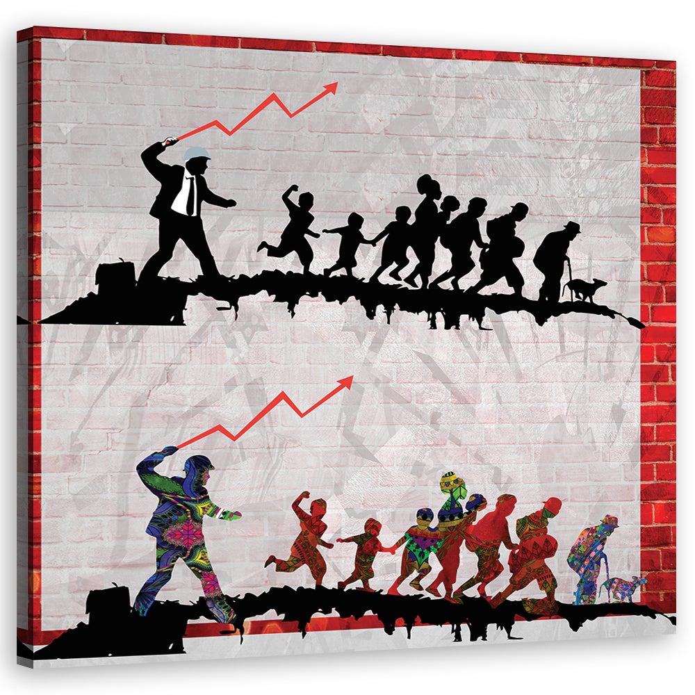 Obraz na płótnie, Banksy The Whip Street art 30x30