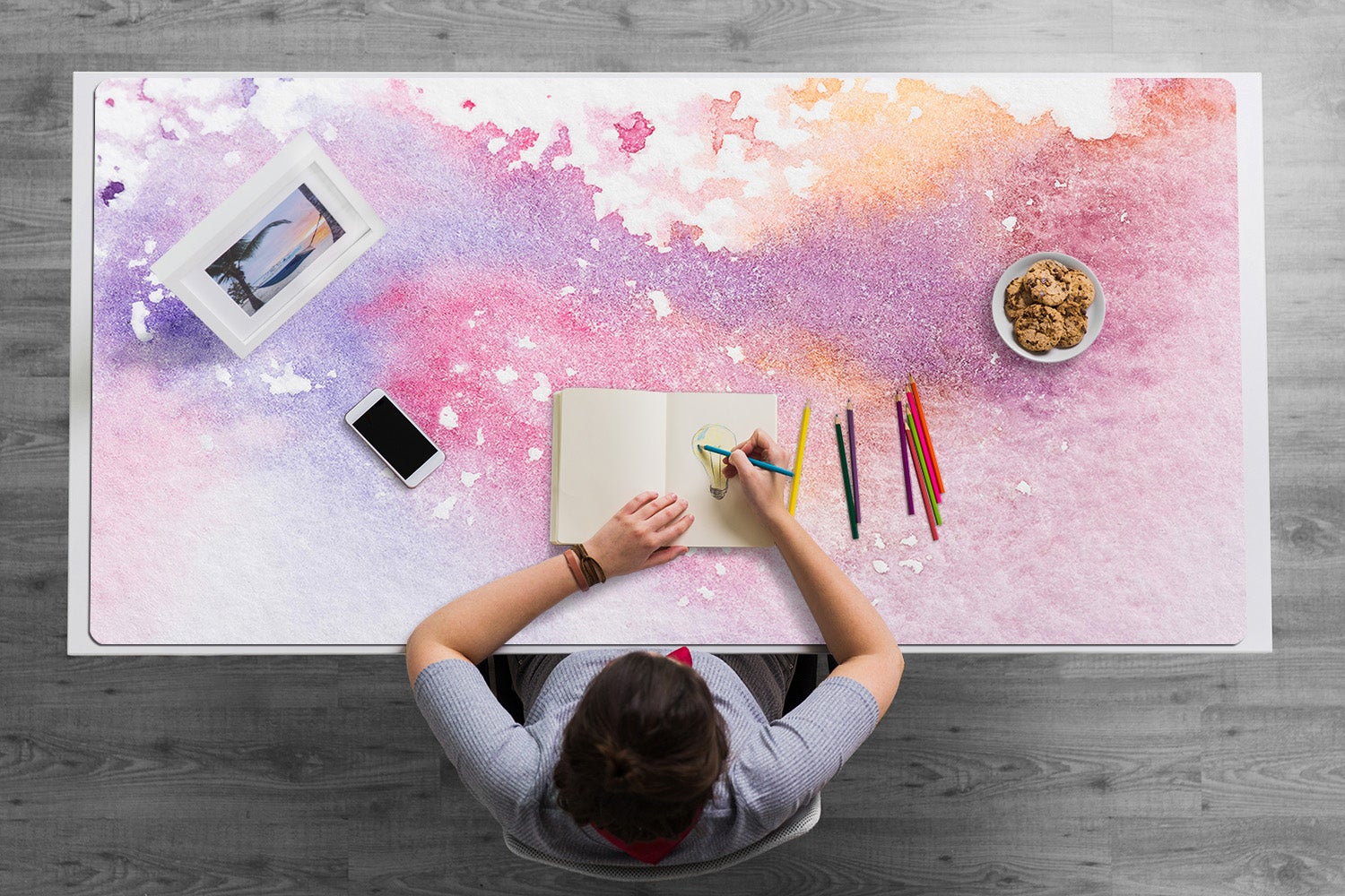 Mata na biurko z motywem plam cukierkowych 90x45 cm, dekoracyjna podkładka ochronna do biura – Tulup - 3