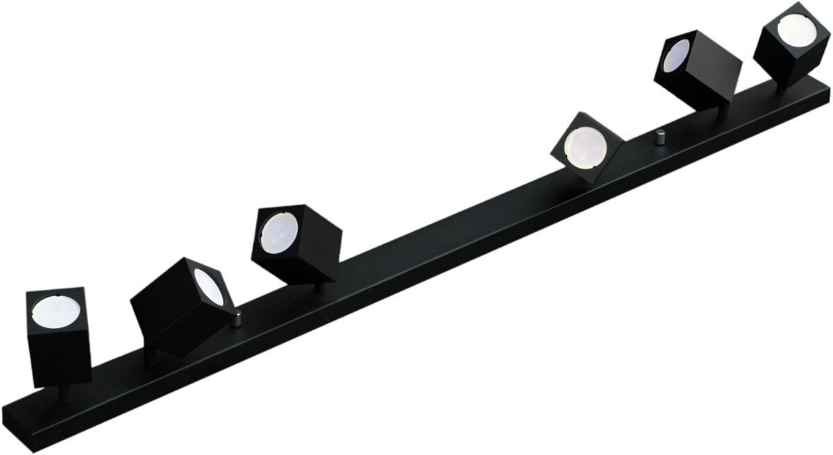 Lampa sufitowa wisząca Quantus czarna 6xGU10x40W wym: 15 x 118 x 6 cm metal IdeaLED