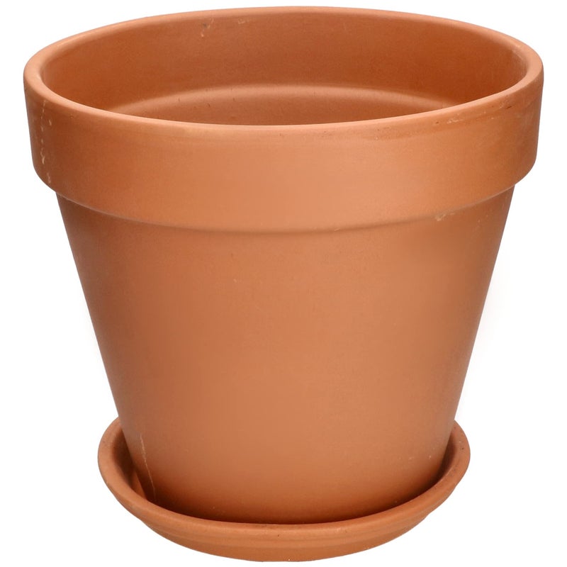 Doniczka donica ceramiczna fi 27cm terakota na kwiaty do ogrodu + podstawka - KOTARBAU