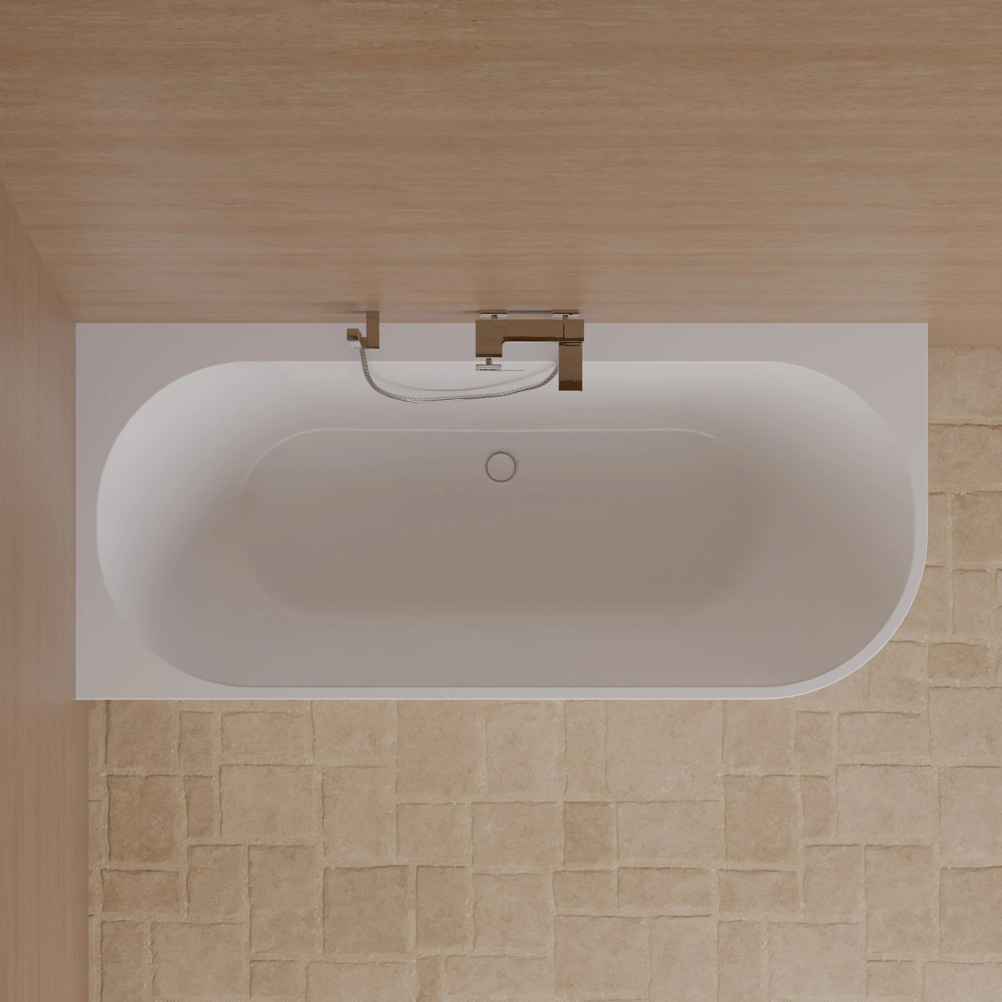 Baignoire Ilot Cosmic 180 gauche blanche 180 x80 x58 cm, by SPALINA - 2
