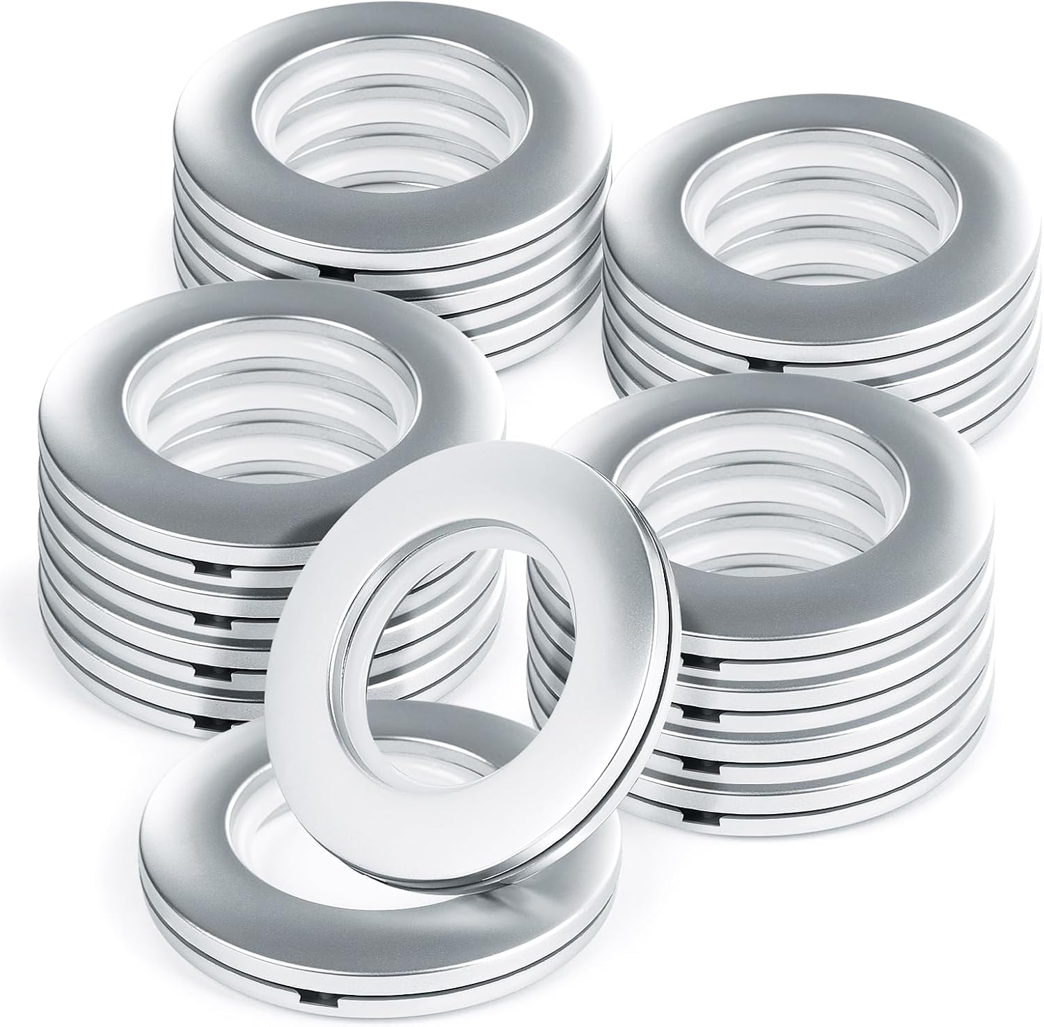 20 sztuk kółek do zasłon, okrągłe plastikowe oczka do zasłon, klipsy, średnica wewnętrzna 40 mm, kółka do zasłon okiennych DIY, wstążka do maty pryszn