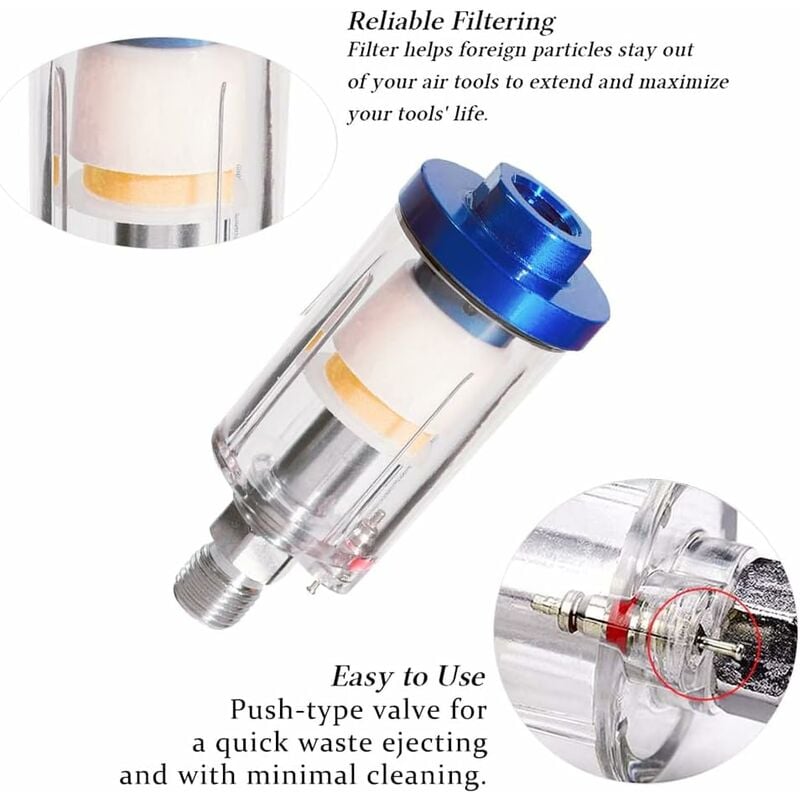 Regolatore del Flusso D'aria, Strumento Filtro Separatore Acqua Olio Manometro Regolatore Aria 1/4 Pollici Per Pistola Per Verniciatura a Spruzzo