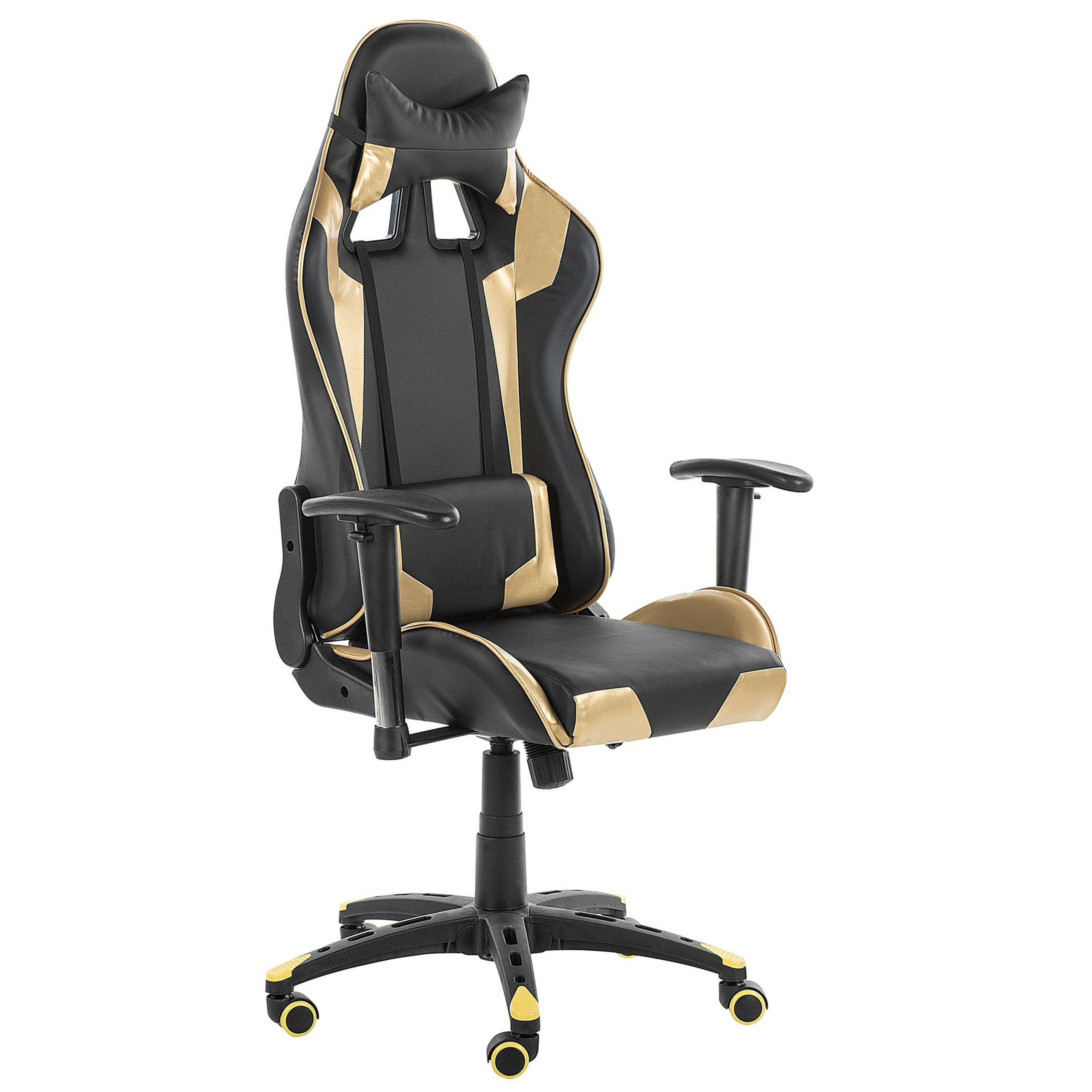 Siège de gaming KNIGHT Cuir PU Doré | Leroy Merlin