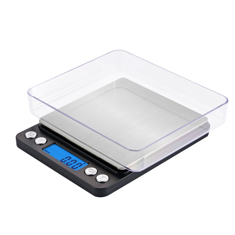 Waga Precyzyjna 0.01g, 500g/0.01g, Precyzyjna Waga Kuchenna z Funkcją Tarowania i Liczenia, Waga Spożywcza z Podświetlanym Ekranem LCD