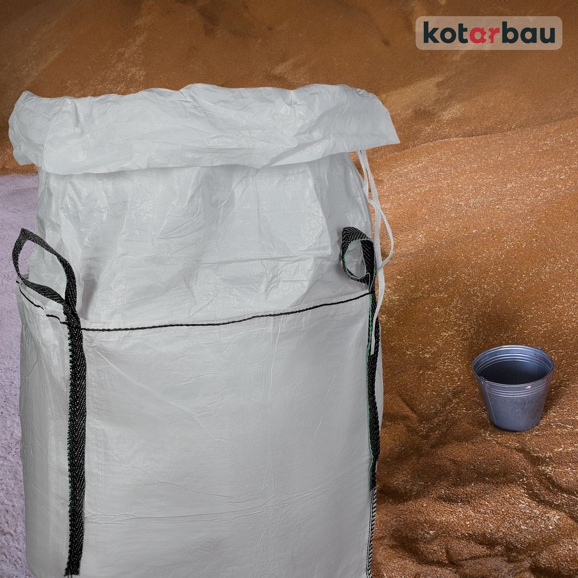 Sac Big Bag Vide, Sac Gravat Chantier 90 x 90 x 160 cm 1000 kg avec trémie de vidange - KOTARBAU - 7
