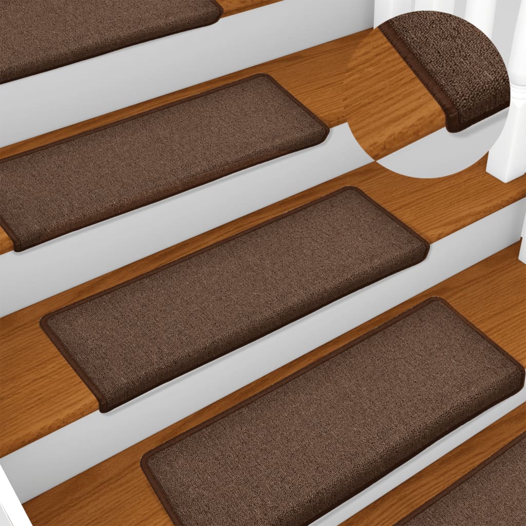 Maty na schody 15 szt. 65x21x4 cm Brązowe prostokątne krawędzie vidaXL