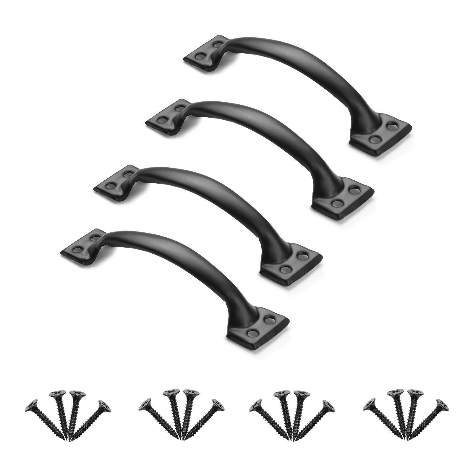 4x Klamka do drzwi stodołowych 152 mm Klamka do drzwi stodołowych Klamka do drzwi przesuwnych ze stali węglowej VEVOR