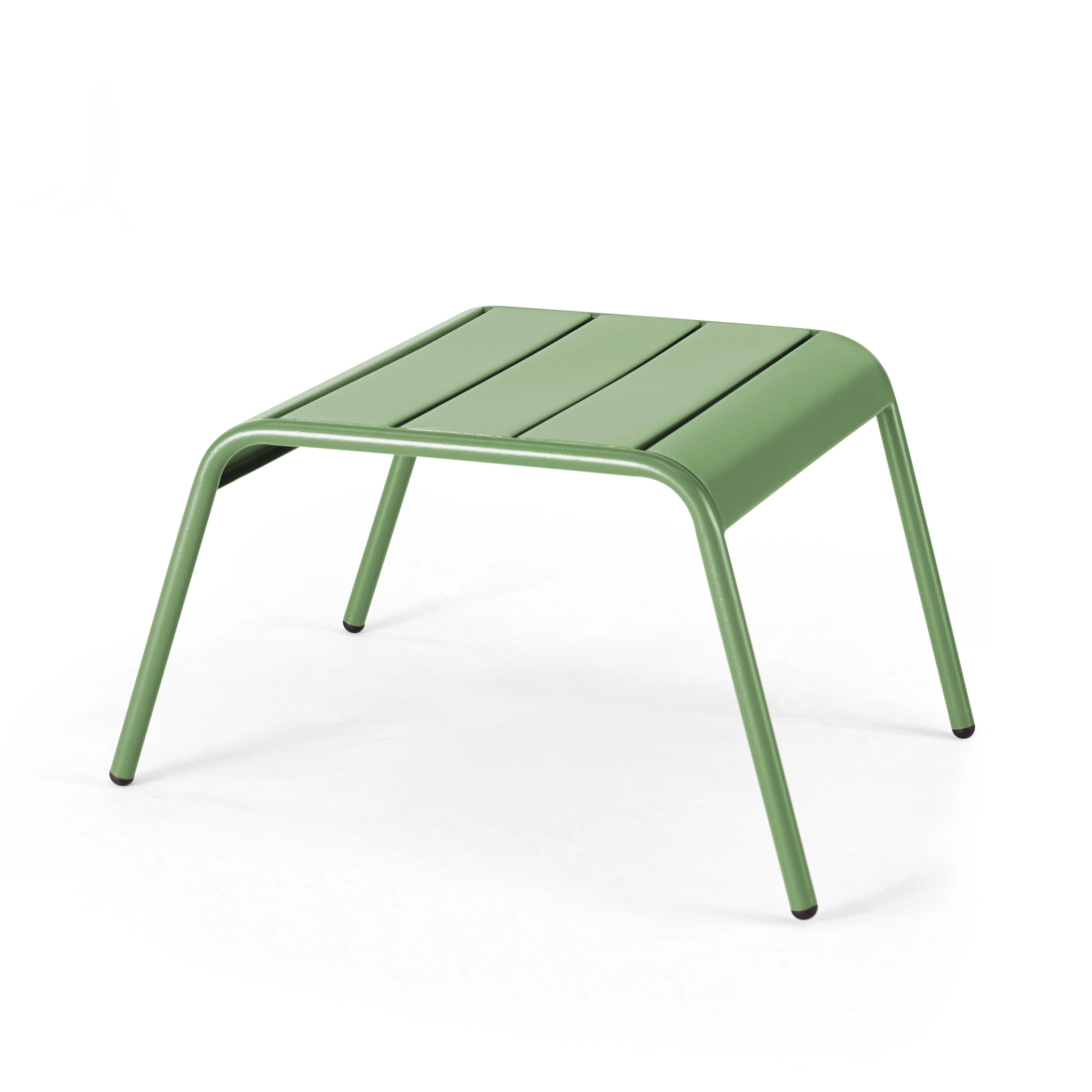 Lot 2 fauteuils relax avec repose-pieds métal gris et vert cactus , Palavas - Oviala - 6