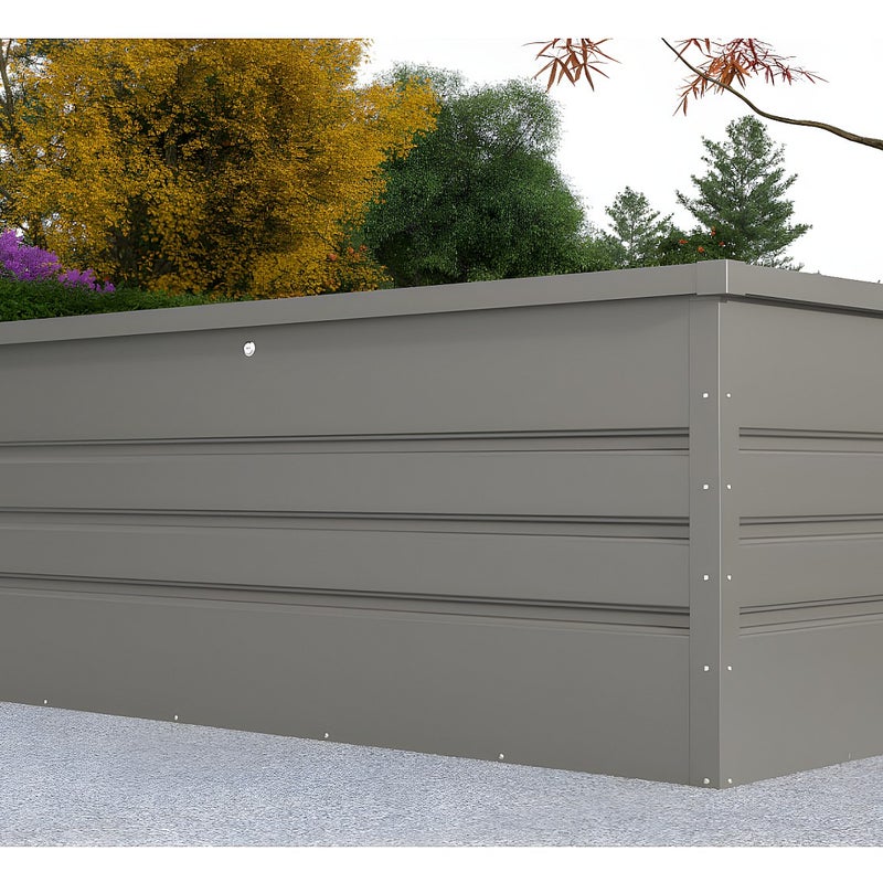 Skrzynia ogrodowa z szarej stali galwanizowanej TOMASO - pojemność 582 l