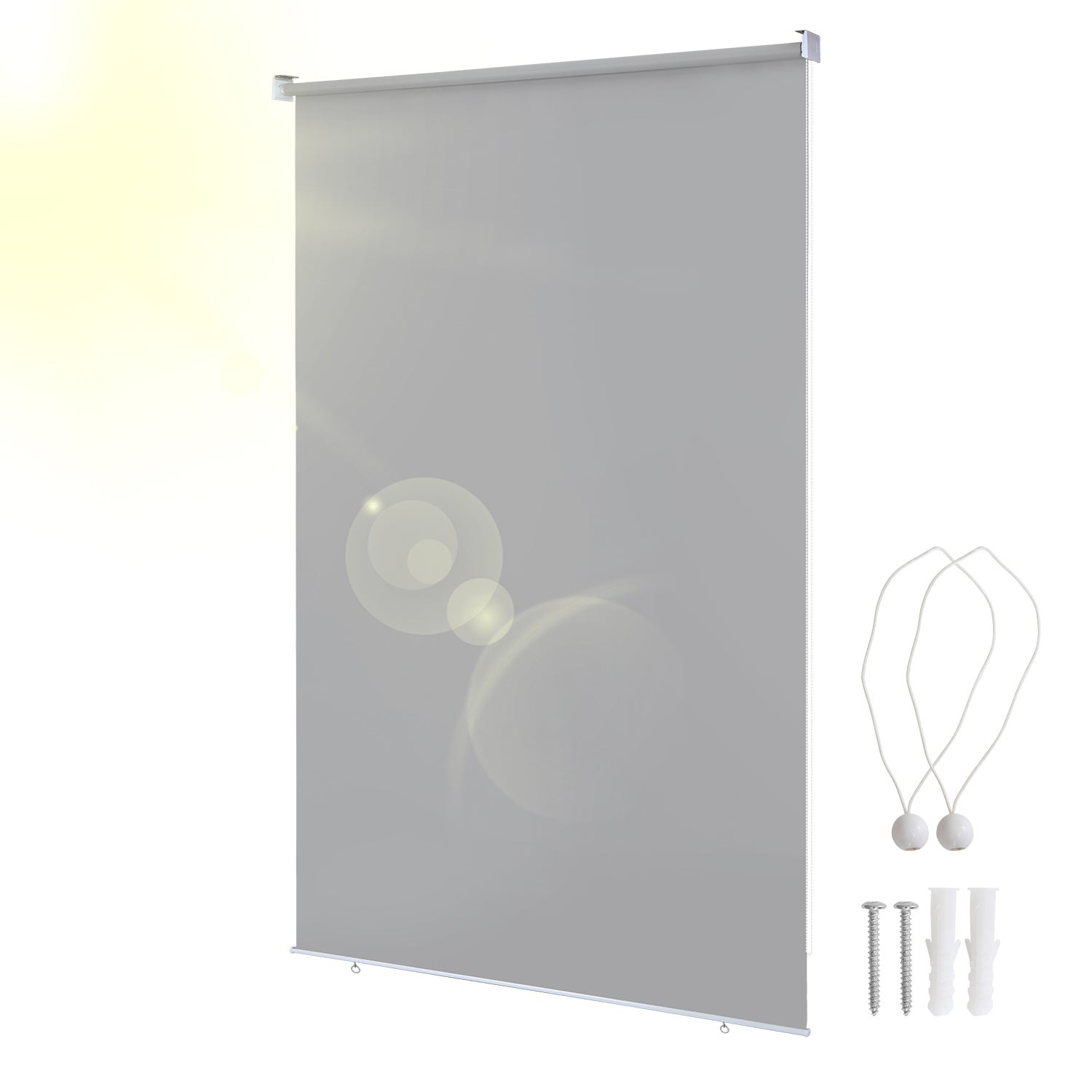 Set di 2 tende a rullo verticali per terrazze o balconi, protezione solare, 140x140 cm, grigio | Leroy Merlin