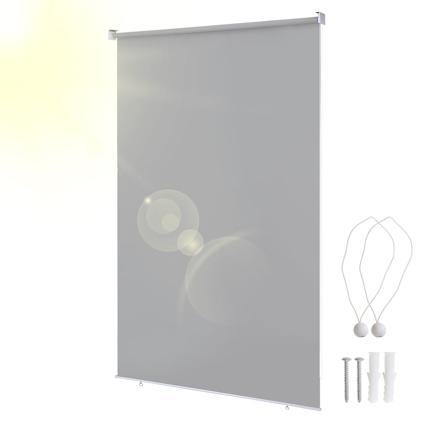 Set di 2 tende a rullo verticali per terrazze o balconi, protezione solare, 140x140 cm, grigio | Leroy Merlin Set di 2 tende a rullo verticali per terrazze o balconi, protezione solare, 140x140 cm, grigio | Leroy Merlin