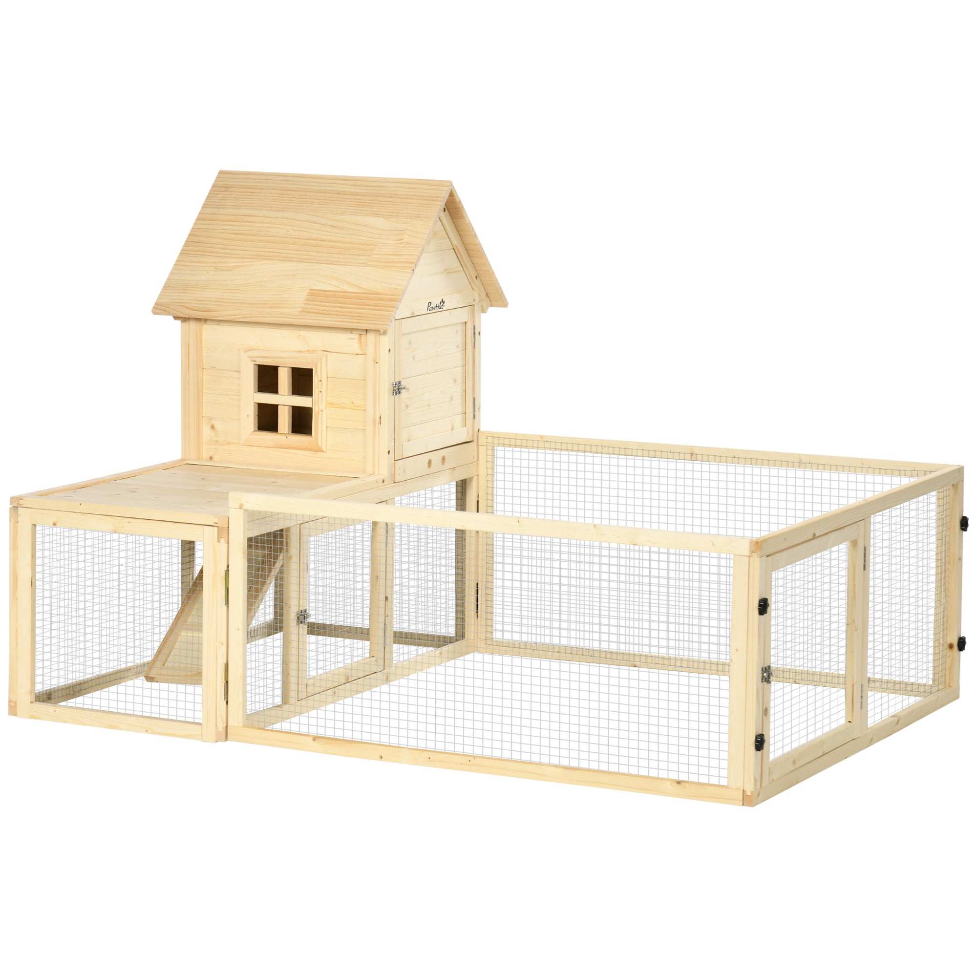 Conigliera Esterna Per 2 Conigli In Legno - Doppio Livello Con Tetto In Bitume E Ruote - 110x60x104 Cm