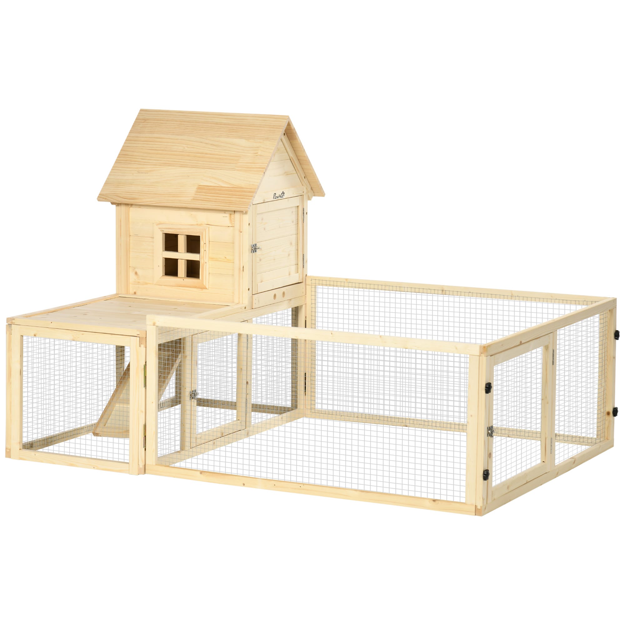 Conigliera Esterna Per 2 Conigli In Legno - Doppio Livello Con Tetto In Bitume E Ruote - 110x60x104 Cm - Foto 1