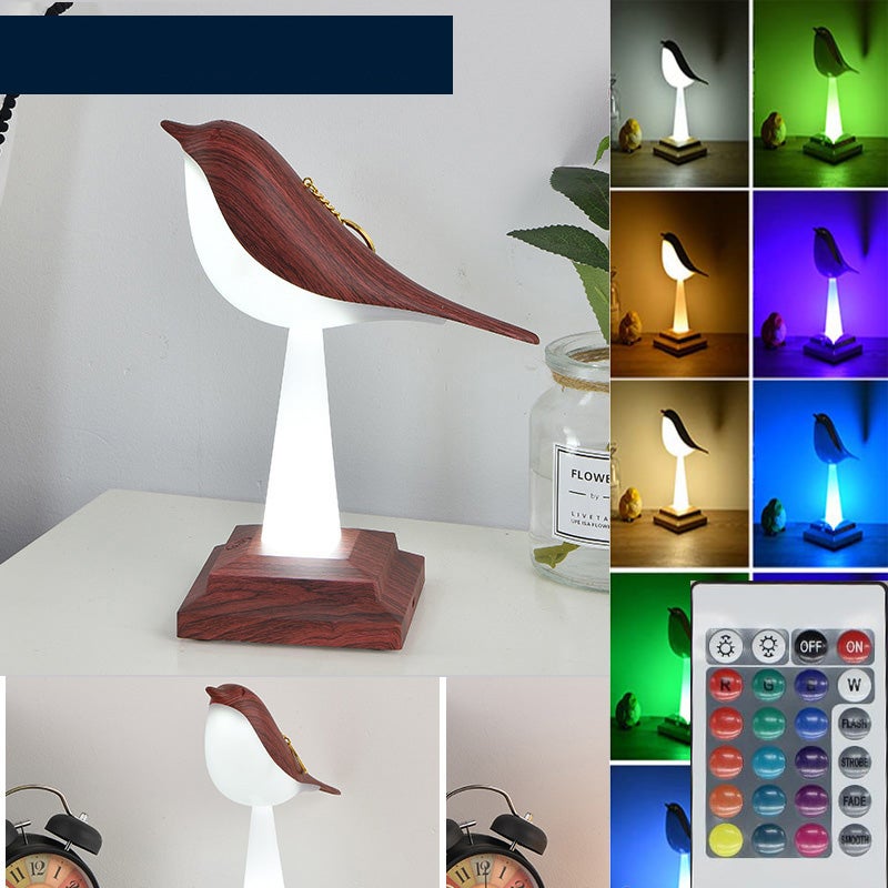 Lampa stołowa LED dla ptaków, 24-kolorowa lampa do aromaterapii RGB, 3 regulowane temperatury barwowe, z pilotem (czerwony)