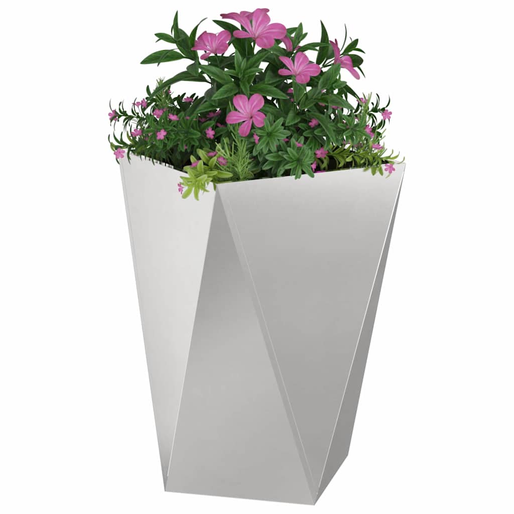 Jardineras - Maceteros de exterior 2 pcs Plateado 50 x 50 x 75 cm Acero inoxidable - 3