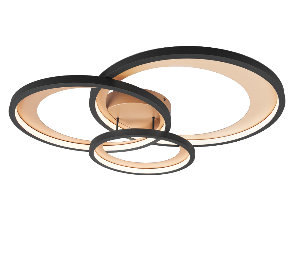 Lampa sufitowa LED GRANADA 36W Ciepła biel 4300lm metal czarno-złota wym:10,5x71,5x63,5cm IP20 Trio