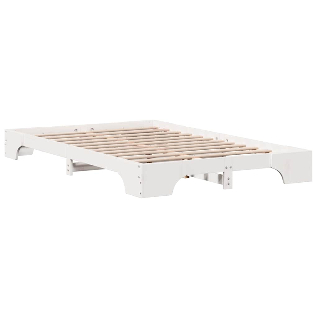 Cadre de lit en pin massif blanc, pour la chambre, 120 × 190 cm - 4