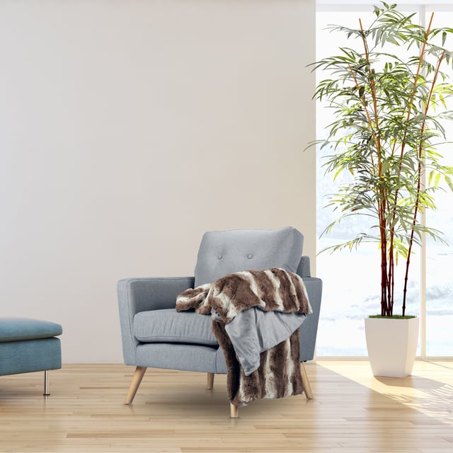 Relaxdays Plaid fausse fourrure, couverture moelleuse pour le canapé, couvre-lit pratique, taille 150 x 200 cm, brun