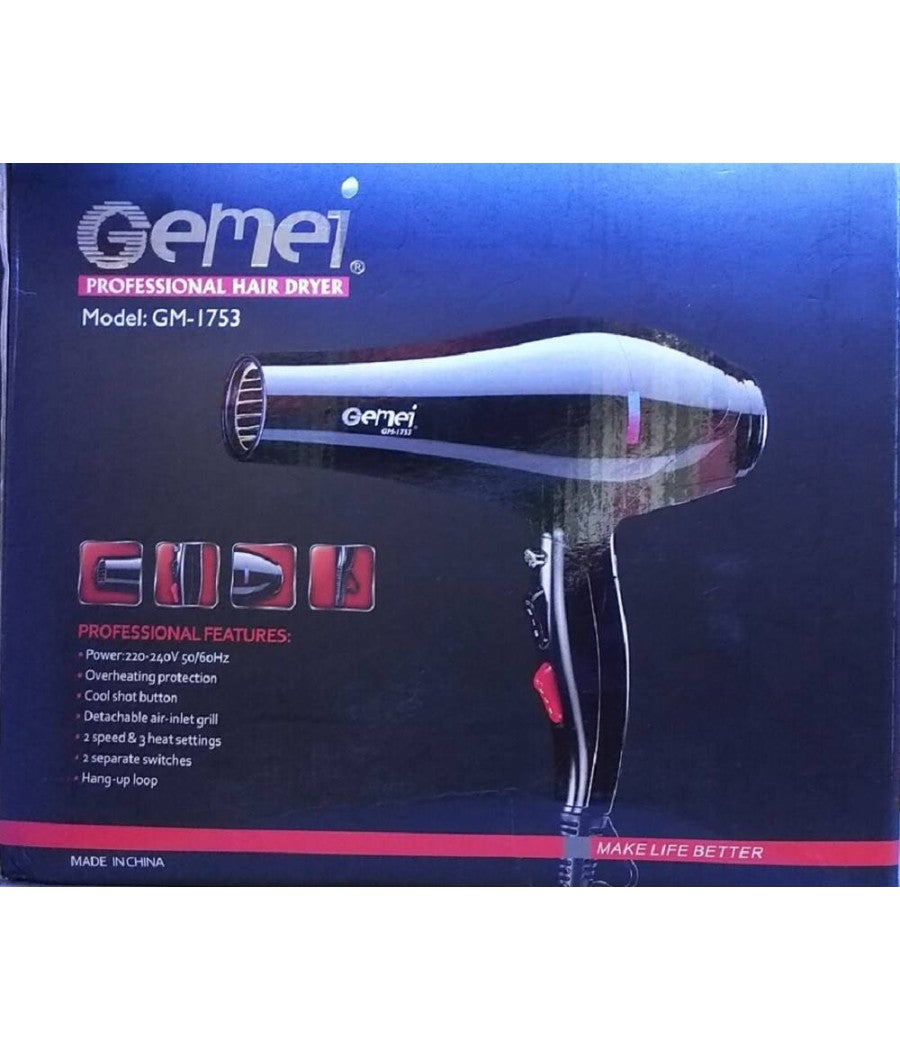 Trade Shop - Asciugacapelli Professionale Phon Gm1753 2400w 2 Velocita' Pulsante Vento Freddo - - 5