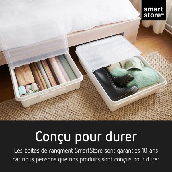 Boîte de rangement sous lit à roulettes 60 litres - 5