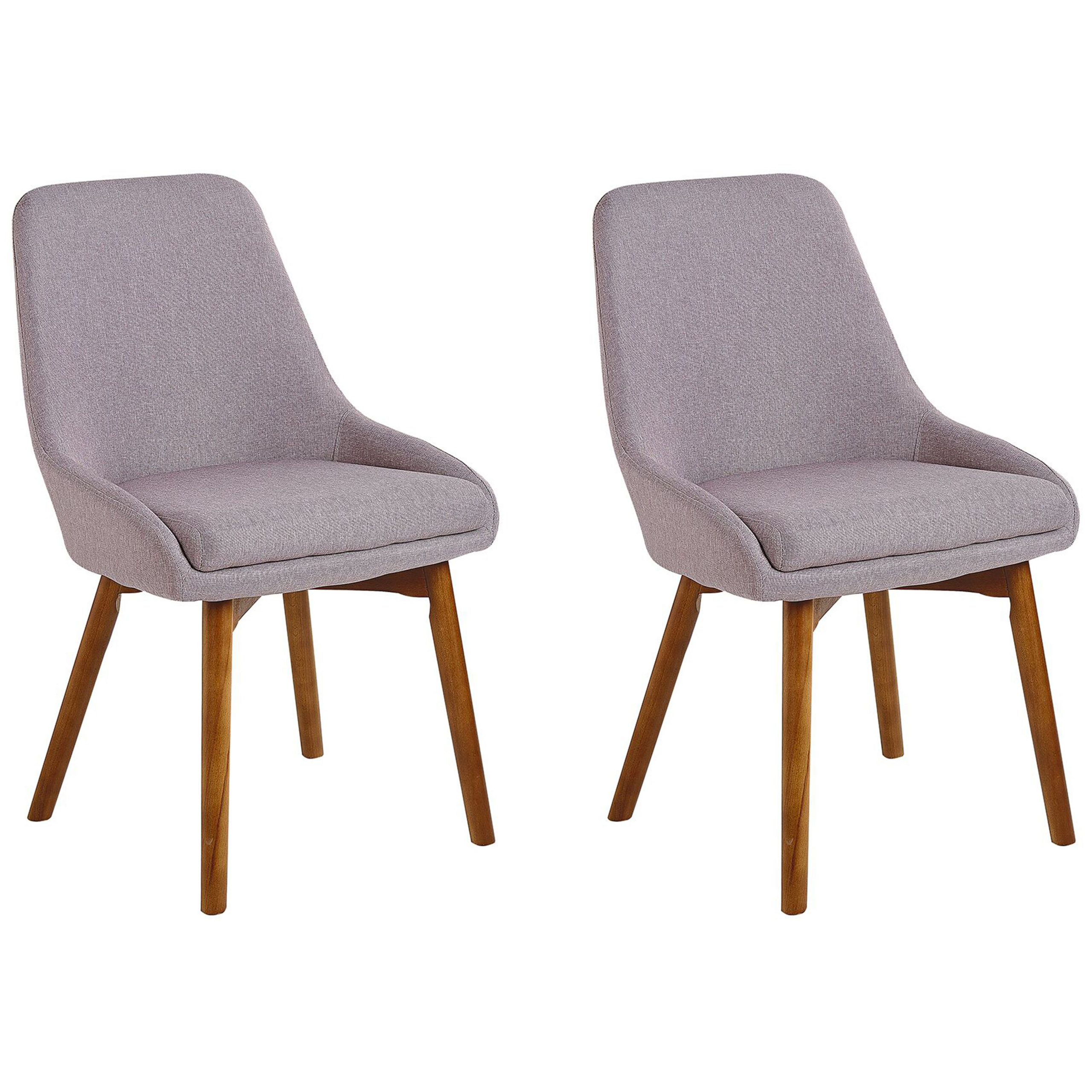 Beliani Conjunto De 2 Sillas De Comedor Melfort Gris/Pardo , Leroy Merlin