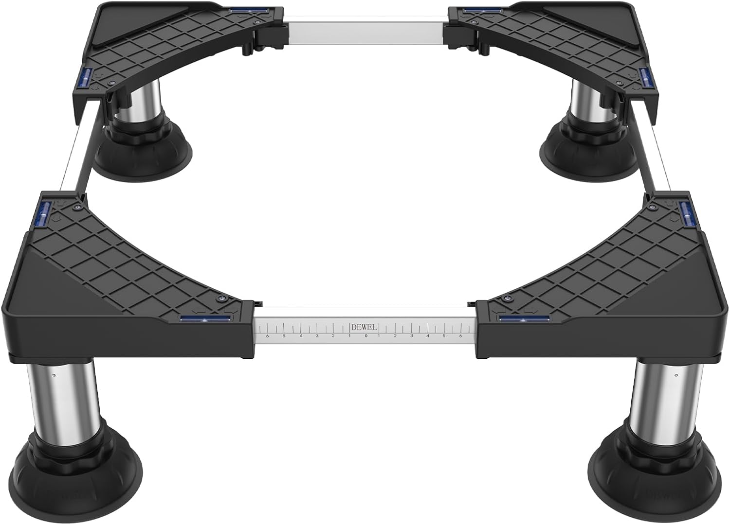 (negro) soporte para lavadora con 4 ventosas, base para lavadora, carga 250 kg, para frigorífico, lavadora y secadora, ajustable de 45 a 65 cm