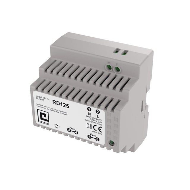 Alimentation à découpage rail DIN 5MOD 5A 60W HERACLES PCA ALIMRD125