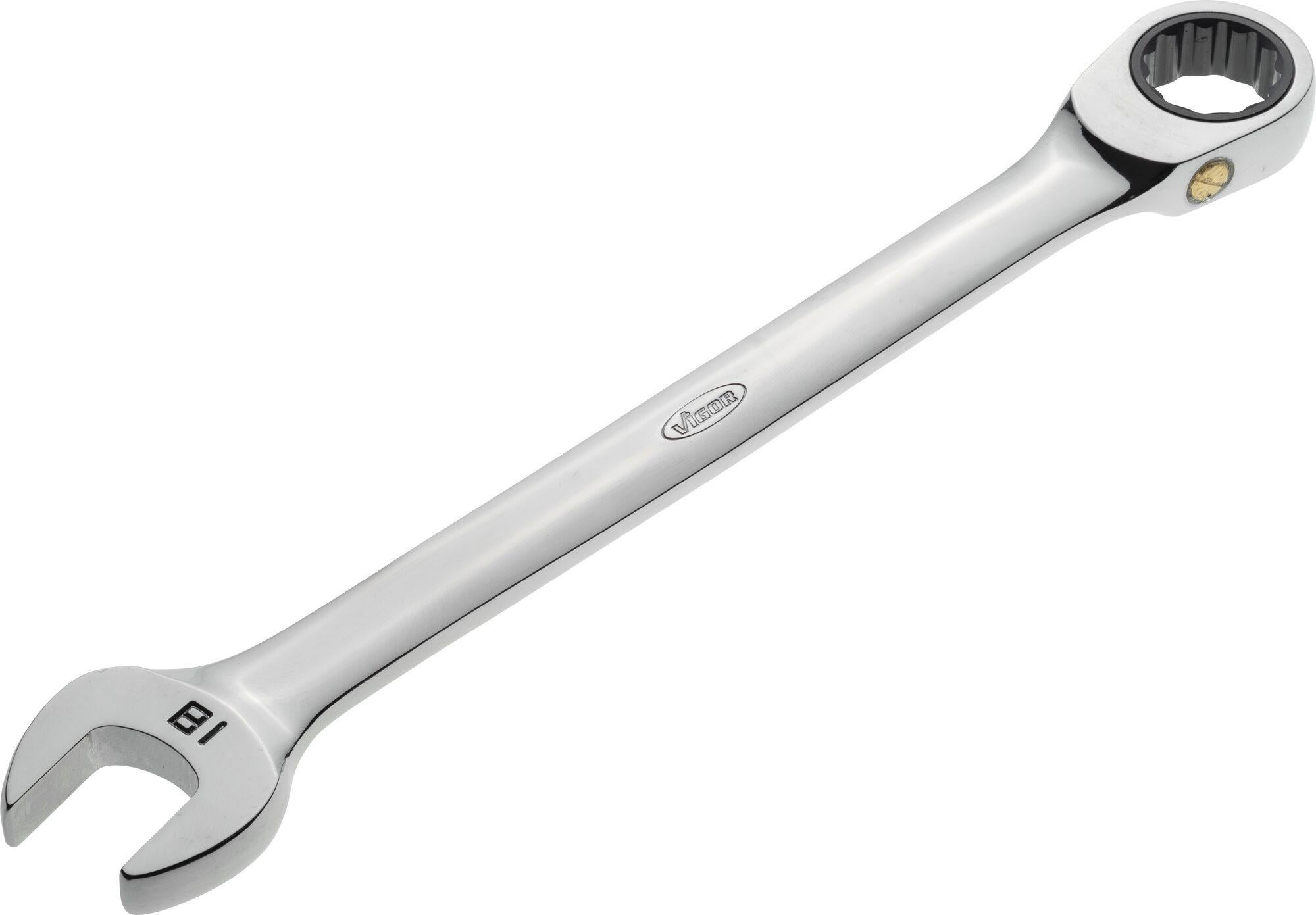 Jeu De Clés Mixtes à Cliquet Double Articulation VIGOR V6752-19 - 72 Dents - Profil