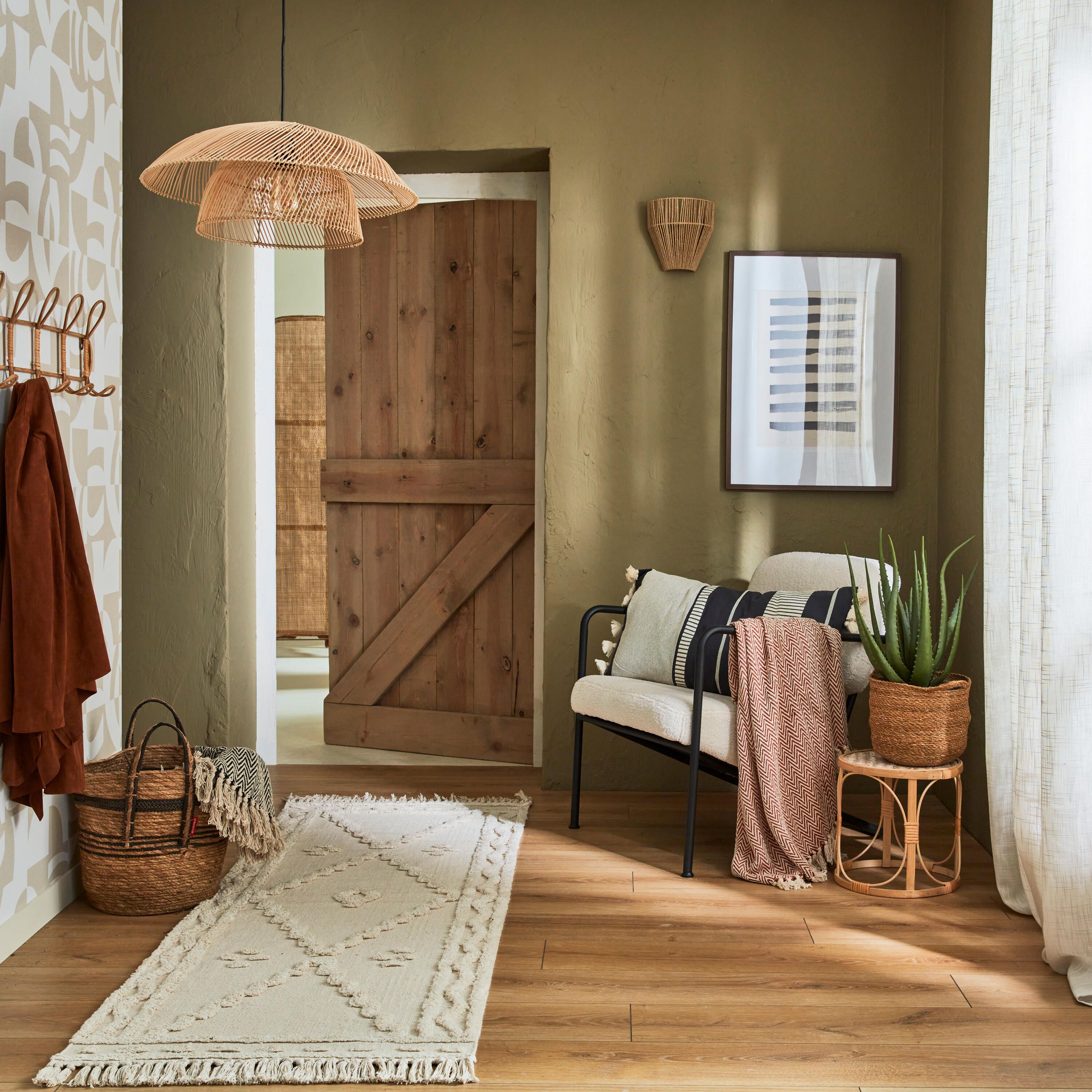 INSPIRE - Tapis motifs ethniques en coton tressé KABALA - 70 x 200 cm - Blanc - 2