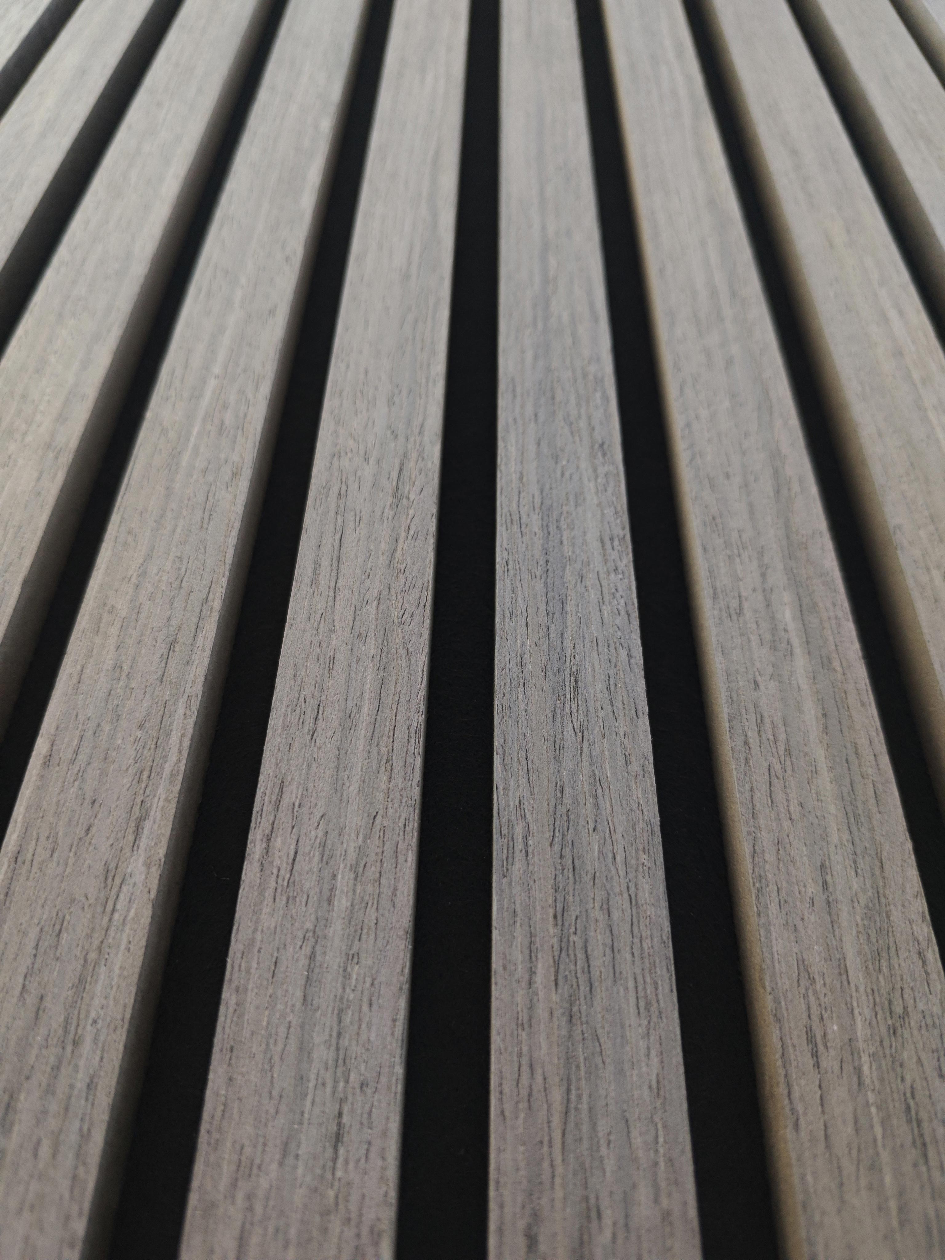 Lot de 2 Panneaux Muraux Décoratifs Acoustiques Bois MDF 240x60cm Chêne gris AntiBruit, Facile à Poser - 5