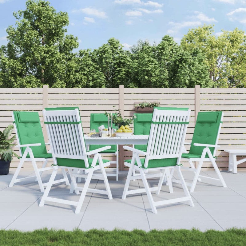 Poduszki na krzesła z wysokim oparciem, 6 szt., zielone vidaXL