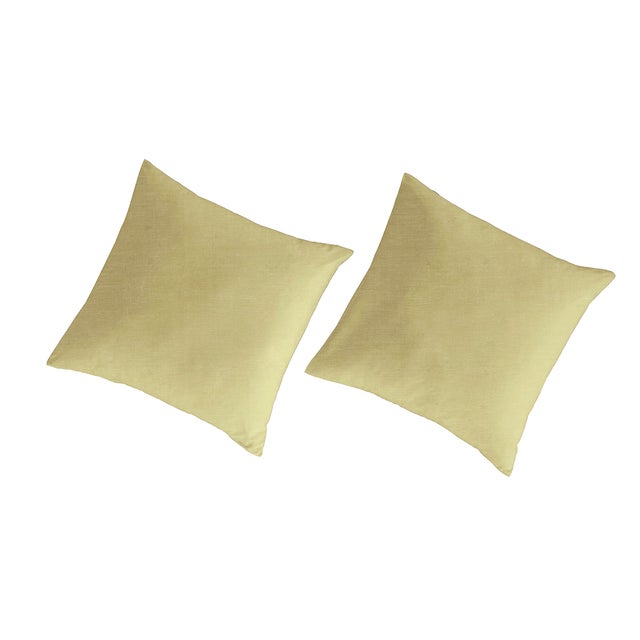 2 Taies d'oreiller lin/coton organic LISO 65x65 cm - jaune