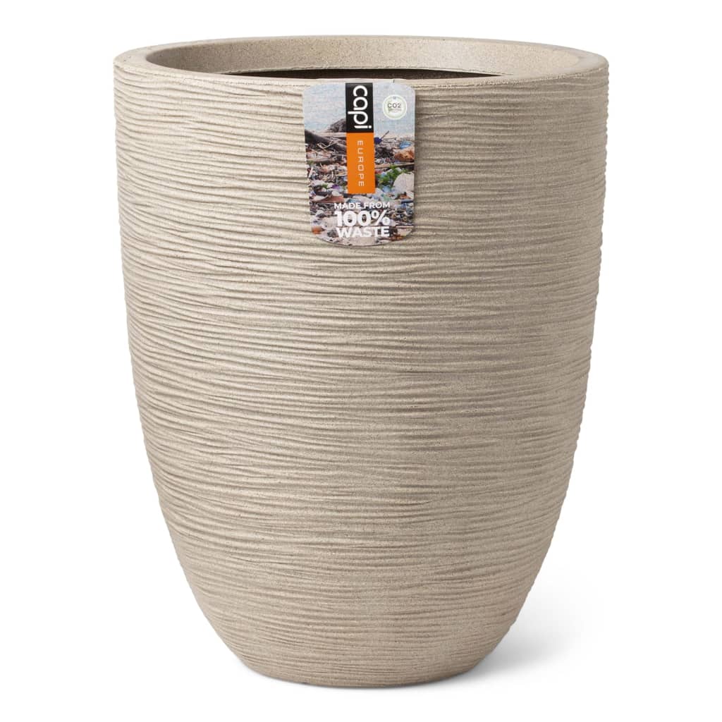 Vaso Palle Rib Capi Europe - Colore Avorio - 62x48 Cm - Leggero E Di Design - 2