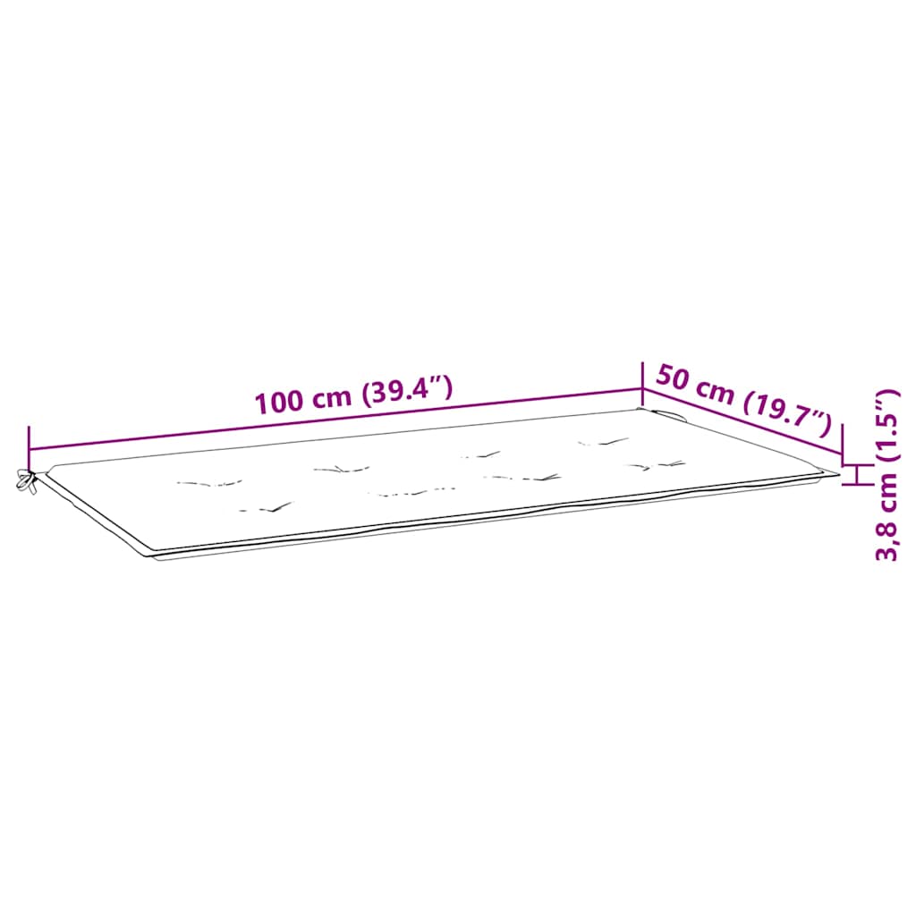 vidaXL Banc de jardin et coussin anthracite 112 cm Bois de teck massif - 9