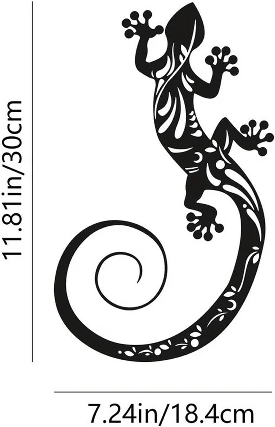 Métal Gecko Décoration Murale, Lézard En Métal Décoration Murale, Salamandre Murale Exterieur Sculpture, Decoration Murale Metal Lézard - 2