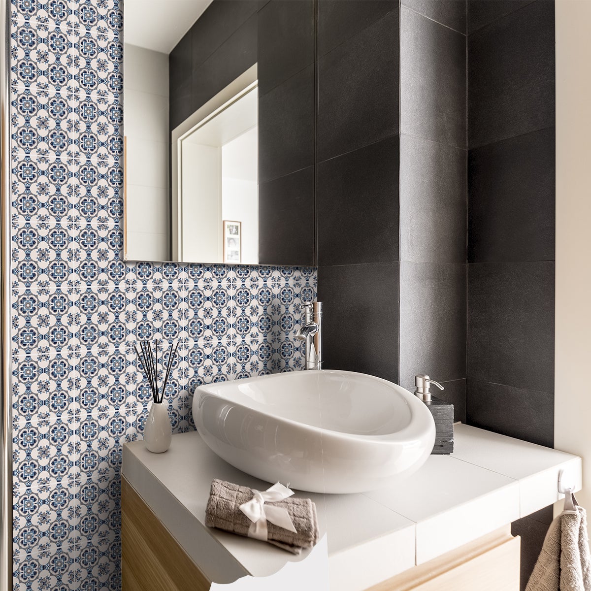 24 adesivi piastrelle di cemento azulejos Nayla - Sticker adesivo - adesivi murali - 24stickers10x10cm - 3