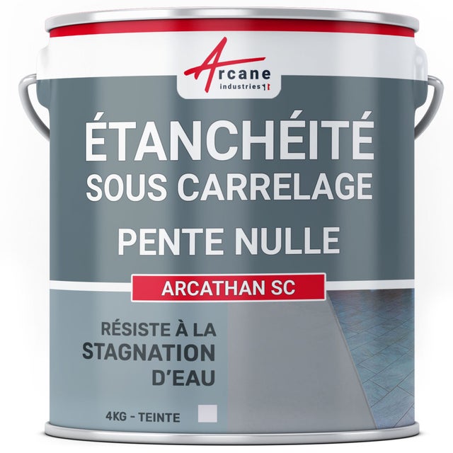 Résine d'étanchéité sous carrelage polyuréthane - Pente Nulle - ARCATHAN SC Gris - 4 kg - ARCANE INDUSTRIES