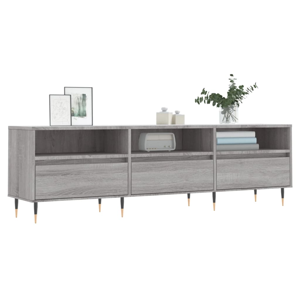Meuble TV sonoma gris 150x30x44,5 bois d'ingénierie - 3