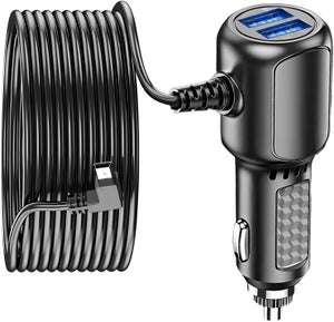 Câble Alimentation Caméra Embarquée – 2 Ports USB 3,5A, Mini USB, 3,5 M, 12V Vers 5V, Pour GPS, DVR, Voiture