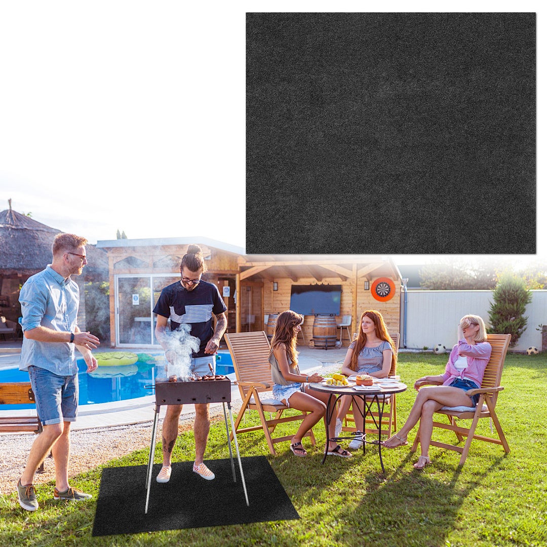 Mata pod grill 100x120 cm, antypoślizgowa podkładka, ochrona przed tłuszczem i zabrudzeniami, idealna do grilla, tarasu lub kempingu