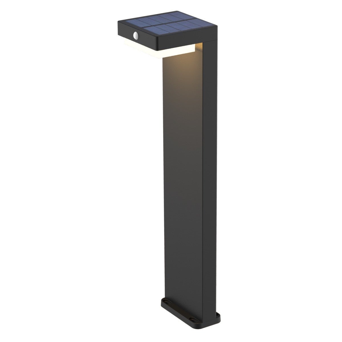Lampa ogrodowa solarna stojąca z czujnikiem Mali czarny matowy LED 4.5W 4000K 400lm IP44 wym: 66,7 x 11,7 x 11,5 cm aluminium Polux